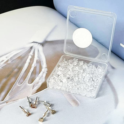 NAVMAV Rubber Earring Stoppers Safety Back for Earing Backpush Clear Bullet Clutch 25pc