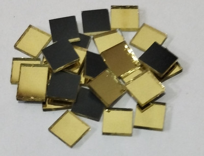 RUHAILA 8 MM SIZE GOLDEN SHADE SQUARE SHAPE MIRROR FOR DIY JWELLERY ART & CRAFT 500 PCS