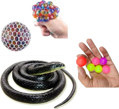 Waaome 3 in 1(1/Mesh Ball + 1/Snake + 6/Bouncing Balls)Toys For Kids Boys & Girls(A161)