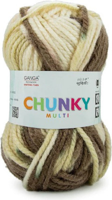 KYSS Ganga chunky multi Knitting Wool, mottu 200 gram(1 ball/ 100 gram). Shade no-12