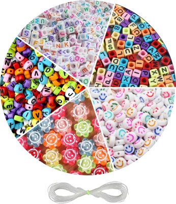 REGLET 1050 Alphabet Beads (3 types) & 130 Emojis (2 types) for Art & Craft, Bracelet