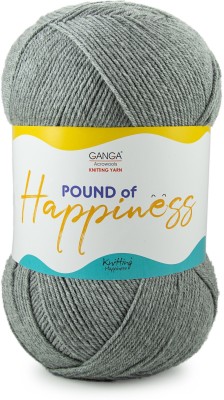 Ganga Pound Of Happiness Hand Knitting and Crochet yarn (Grey) (454gms)