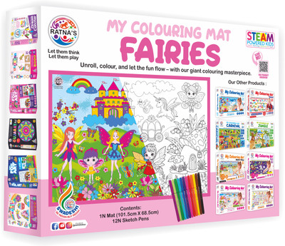 Ratnas PREMIUM QUALITY MY COLOURING FLOOR MAT FAIRIES