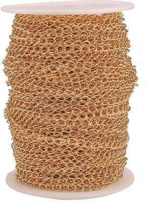 Sharum Crafts Chain for Craft DIY Making Purpose Golden Color (10Meter, 3MM)&50 S Hook Clasp