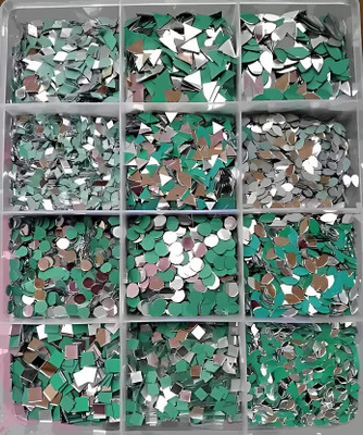 Sadhusadhya 12 Shape Mirror's Kit for Also Use All Craft Work (per shape 100 pcs1200pcs)