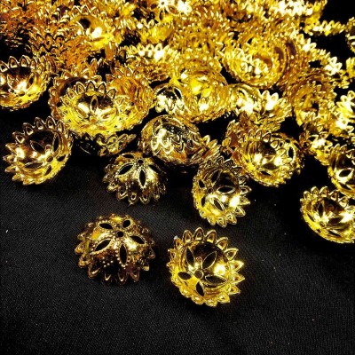 Uniqon (Pack of 400 Gram) Gold Bead DIY Beading Craft Material for Artificial Jewelery