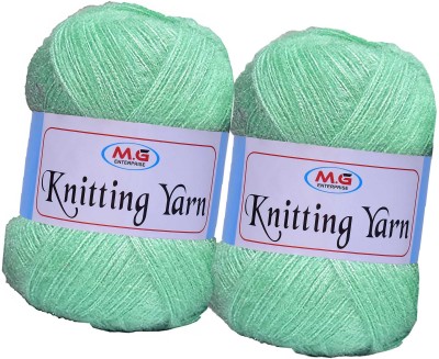 M.G Enterprise Knitting Wool Yarn, Soft Fancy Feather Wool Apple Green 400 gm- Art-HFA