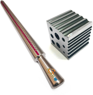 ATAR Metal Dapping Metal Forming Block 2 inch Sphere Groove Line Ring Sizer Stick