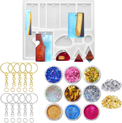 Craftinger Keychain Mould With Glitter And Keychain