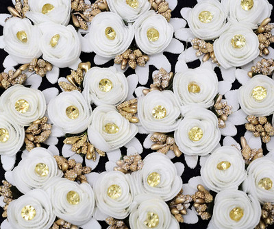 ASIAN HOBBY CRAFTS Fabric Flower Set of 10pcs (White)