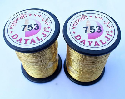 BharatSS Dayalji 753 Golden Zari Thread for Embroidery & Craft Size 0.1MM