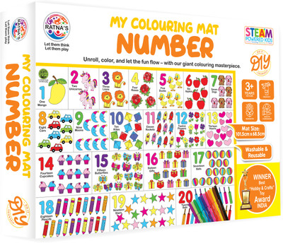 RATNA'S My colouring mat Numbers.A jumbo colouring mat for kids teaching numbers with fun.Washable & Reusable.Mat size:40*27 inches