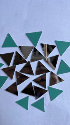 MAHANT TRIANGLE SHAPE SILVER MIRROR FOR LIPPAN ART 24MM 50GM 85PIECE