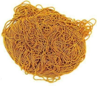 Crafts Haveli Metal Golden Ball Chain for Silk Thread Jewellery Making (Pack of 10 M) (1.5 MM)