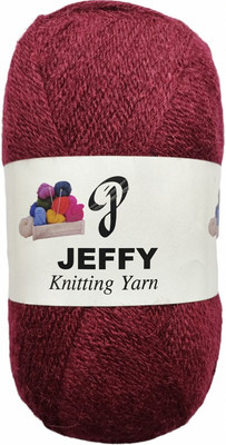 JEFFY Rosemary Mehroon Wool Ball Hand Knitting Wool/Yarn,400 gram shade no-19