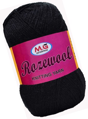 M.G Enterprise Rosewool Black 400 gms Wool Ball Hand knitting wool- Art-FHA