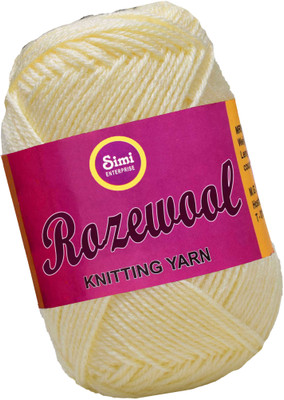 Simi Enterprise Rosewool Cream 400 gms Wool Ball Hand knitting wool- Art-FHH