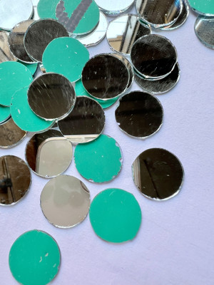 MAHANT ROUND SHAPE SILVER MIRROR FOR LIPPAN ART 18MM 50GM 70PIECE