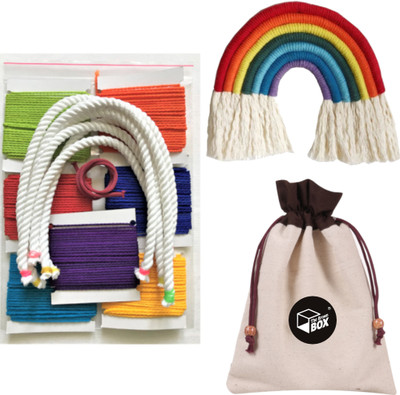 the brown box DIY Macrame Rainbow Making Craft Kit | Art and Craft Kit | 5 Years and Above | Multicoloured | DIY Kit | Macrame | Thread Art