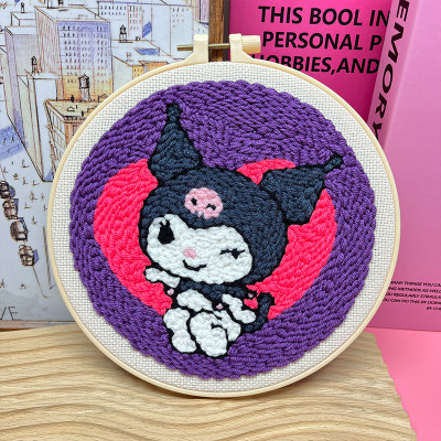 Qpets DIY Tufting Art Craft Kit Kuromi Design Beginners Material Kit with Needles
