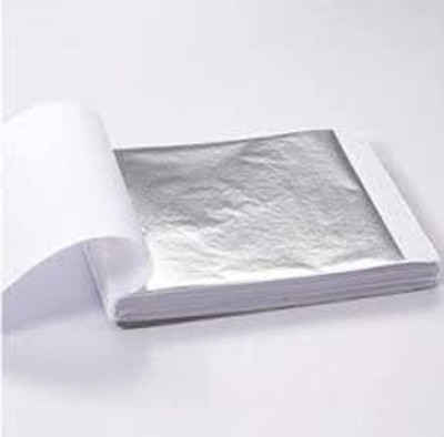 A.K COLLECTION SILVER LEAF GLIDING FOIL 3X3 INCHES [100] SHEETS WARQ/ P-A75