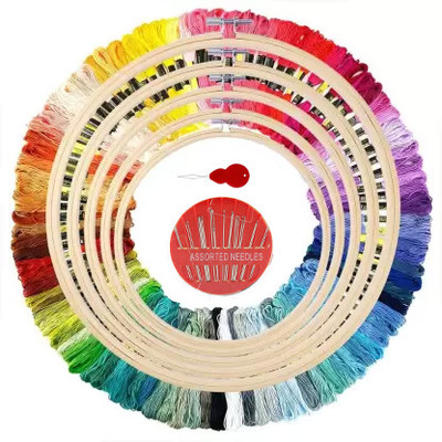 manrish DIY Embroidery Kit/Embroidery Frame Hoops With Threads,Threader & Needles Combo