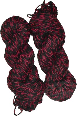 Simi Enterprise VARDHMAN Fantasy Black Red 400 gms Wool Hank Hand knitting wool -JB Art-ADBD