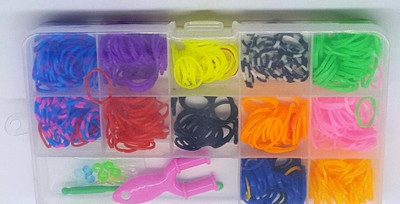 BM RETAIL 1 pcs Color DIY Loom Band Kit with Colorful Rubber Bands for Making Bracelets