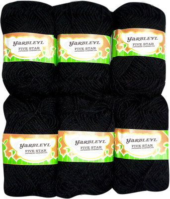 yarbleyl black Thread(300 m Pack of6)