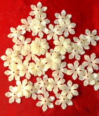 Utkarsh (Pack of 200 Gram) White Abs Flower Pearlized Bead Craft Decoration Material