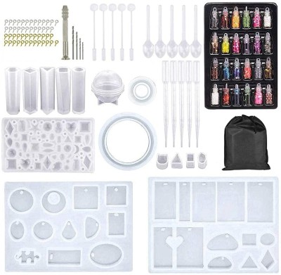 PATPAT 109 PCS Silicone Resin Moulds for Jewellery Making with a Storage Bag, Epoxy