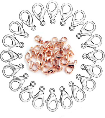Shivarth 100pc Silver Rose Gold Lobster Hooks Clasps for Necklace Bracelet Findings