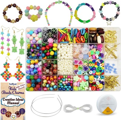 INDIKONB Jewellery Making Beads Kids DIY Craft Bead Kit - Multicolour Beads