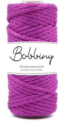 Bobbiny 5MM 100 Meter Knitted Macrame Silky Polyester Cord Dori Thread for Macrame DIY