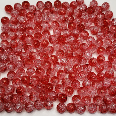 INDIKONB 8mm Red Crackle Acrylic Craft Shapes – 200 Pcs Set