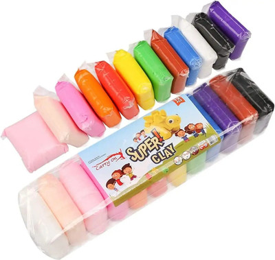 Barodian's Super Clay Modelling Set Air Dry Clay For Sculpting, Crafting 12 Colours