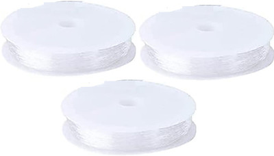 DIY Crafts Pack of 3 Rolls 0.8mm Stretchy Clear Elastic Crystal Thread String Cord