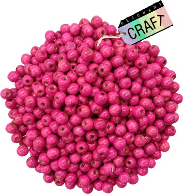 RESONANT CRAFT 500 Pcs 10mm PINK Wooden Beads For Jewelery Making, Art & Craft, DIY Projects