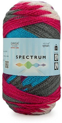 RCB Ganga Spectrum Soft Shaded Acrylic Yarn Hand Knitting Wool I Crochet Hook Needle Thread (600 gm/1ball 100 Gram Each) Shade no-814205
