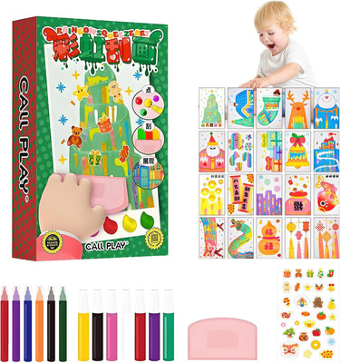 BKF Rainbow Scratch Art for Kids, Magic Dot Scratch Painting Party DIY Gifts