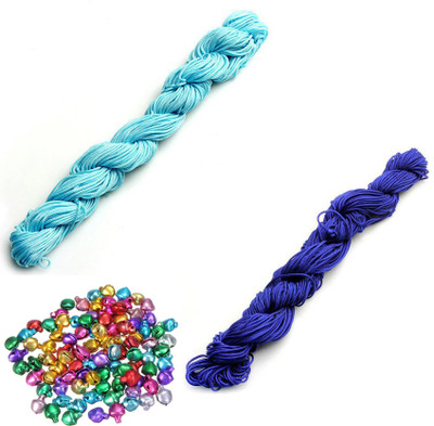Crafts Haveli Nylon Cord 30 Mtr Knot Macrame Braided String M_1mm Nylon_Sky Blue Blue