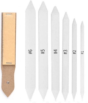 KRAFTMASTERS 6pcs Blending Stumps & Sand Paper Charcoal Sketching Tools for Students, Artists