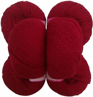 Vardhman Wool Red Baby Soft Acrylic Knitting Wool Red 150 Grams. Soft Wool Ball Hand Knitting Wool/Art Craft Fingering Crochet Yarn. Sweaters, mufflers, caps, Soft & Thin Wool