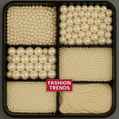 Fashion Trends Pack of 800 Cream Pearl Beads – Assorted 3mm, 4mm, 6mm, 8mm, 10mm