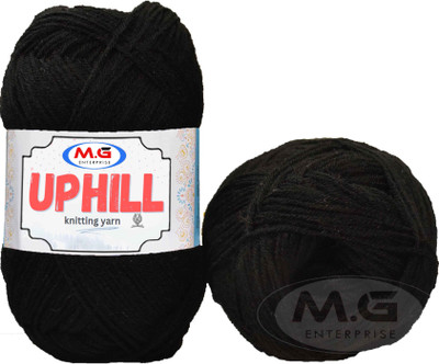 M.G Enterprise Uphill Black 200 gms Wool Hand knitting wool- Art-AFJI