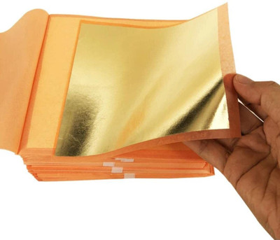 ask vark wala Edible Gold Leaf 23K Gold Loose Type [25 Sheets]