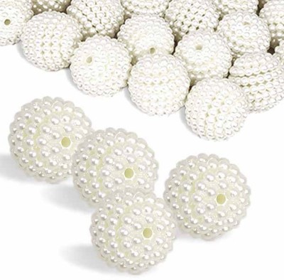 Airtick Pack of 100 Gram (5 Pcs Approx) 40mm White Angura Moti Beading Craft Material
