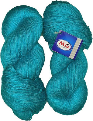 Simi Enterprise Vardhman Brilon Teal Blue Wool Hank Hand knitting wool thread dyed