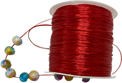 Self Lub Flat Elastic Stretch String for Jewelry Making, Bracelet & Anklet 50 Mtr, 0.5 mm