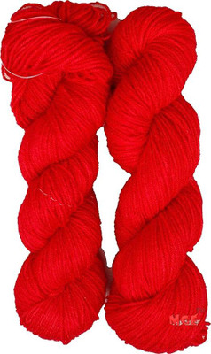 KNIT KING Vardhman Brilon Candy Red Wool Hank Hand knitting wool thread dyed